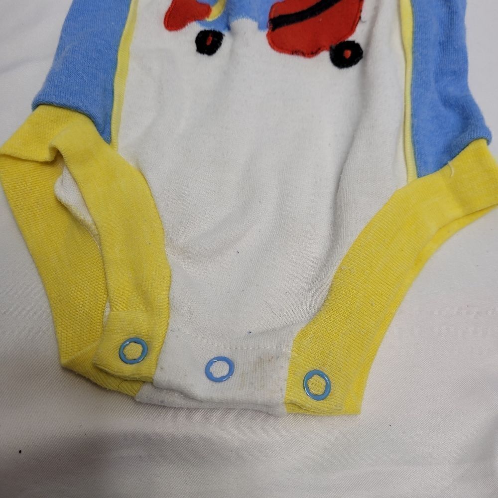 VINTAGE 90s air patrol airplane long‎ sleeve snap button bodysuit 6-12 months - Picture 6 of 9